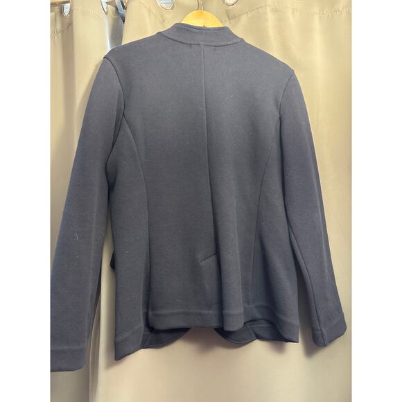 Banana Republic Factory Knit Pique Band-Colar Blazer - Navy Blue size L - Picture 2 of 7